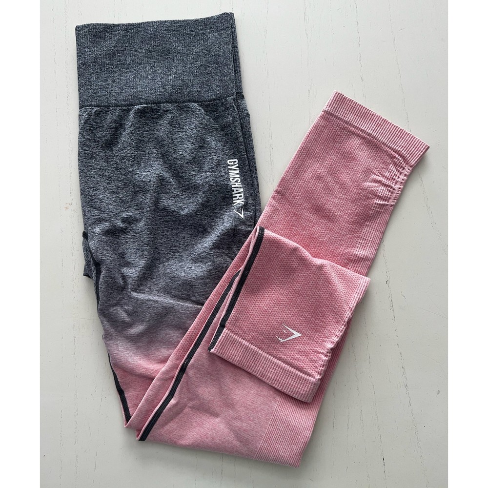 Gymshark Adapt Seamless Athletic Leggings Pink & Gray Ombre Color Size M